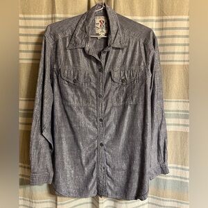 Studio West Women's Silver-Gray Button Down Shirt